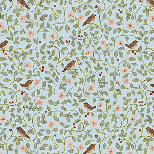 Morning Glory Light Blue -- Heirloom Garden By FOX AND FABLES -- Benartex Fabrics