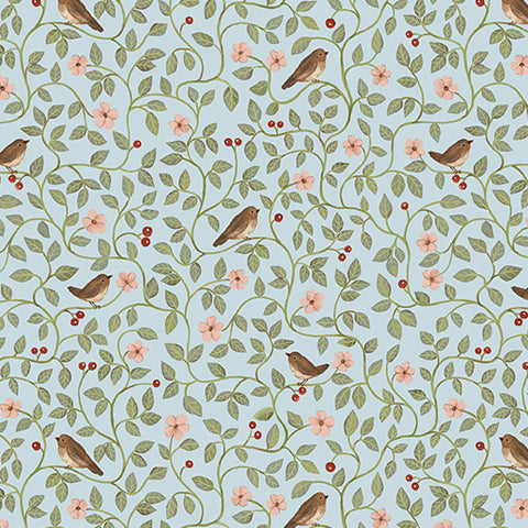 Morning Glory Light Blue -- Heirloom Garden By FOX AND FABLES -- Benartex Fabrics