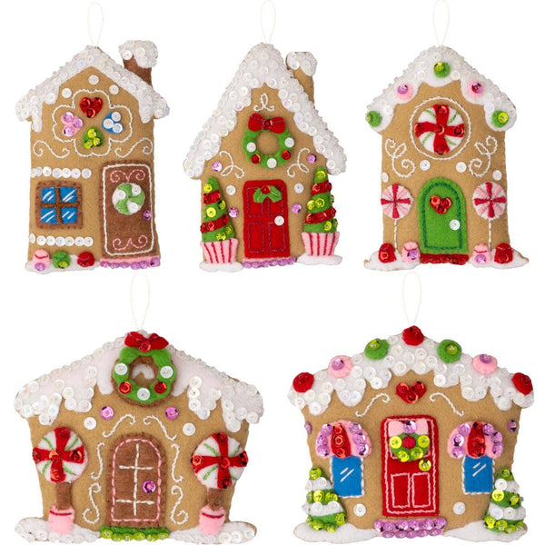 Bucilla ® Seasonal Felt Ornaments Kit - Candy Cottages