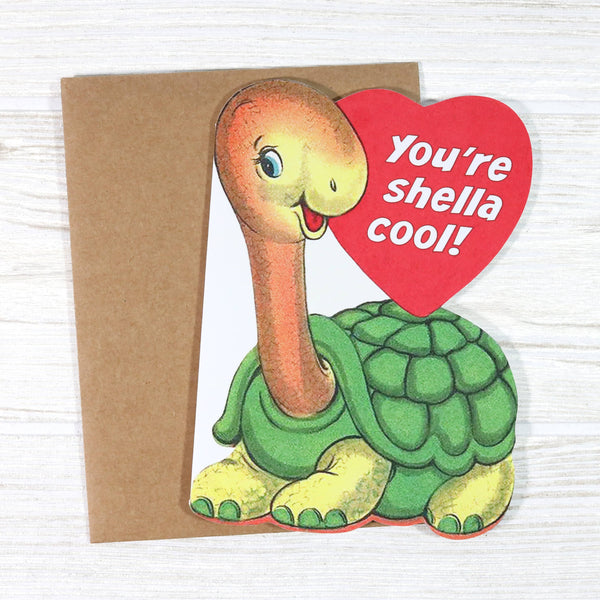Shella Cool Turtle – Pun Vintage Love Card