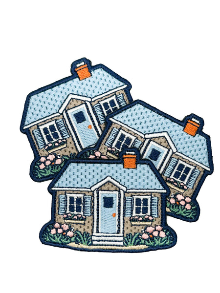 Embroidered Cottage House Patch Cozy Home Floral Cottage