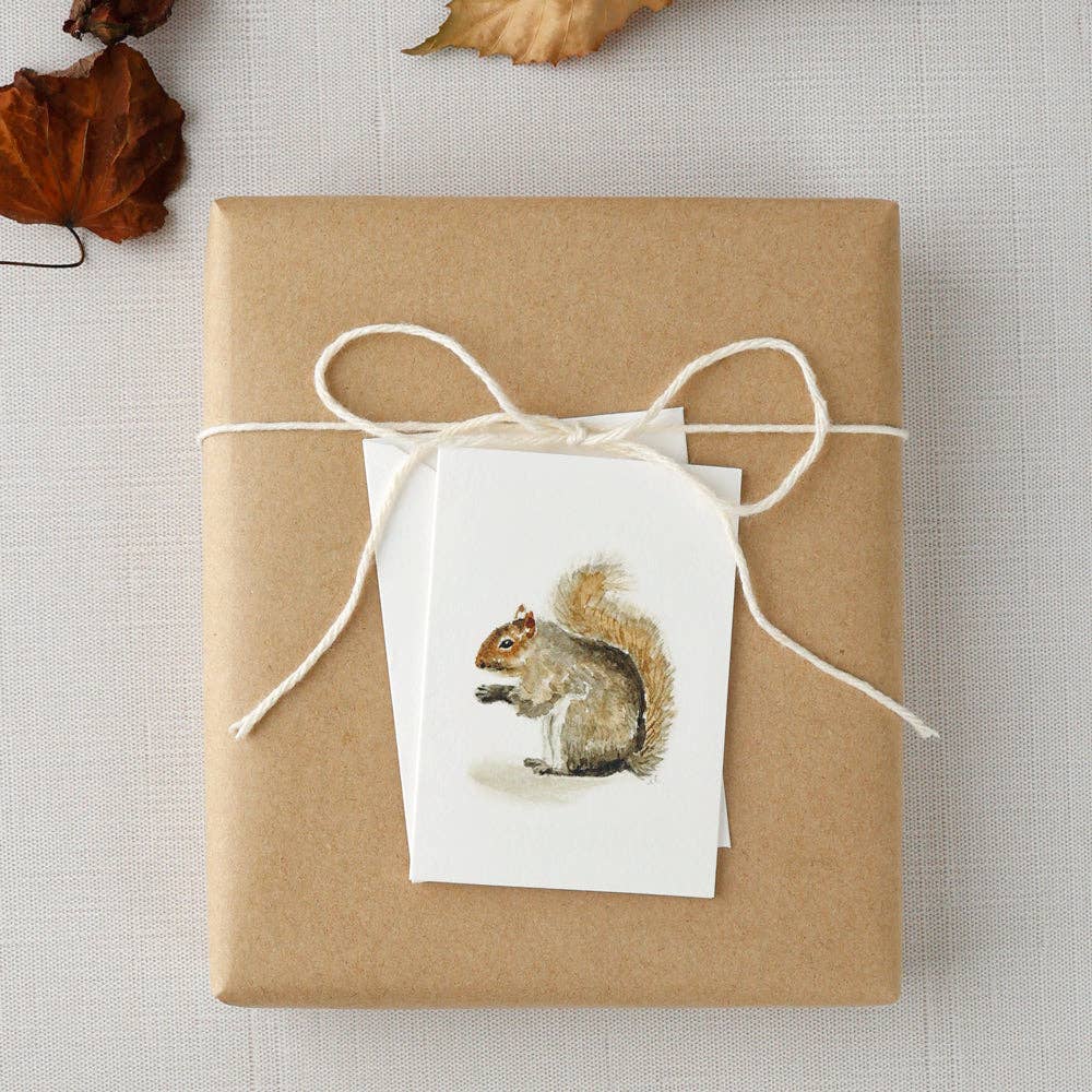 Squirrel mini notecard – Three Little Birds Sewing Co.