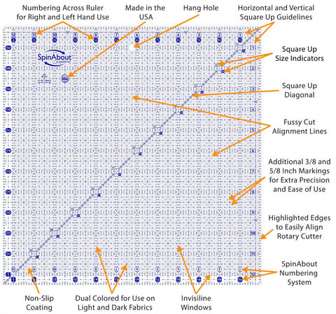 SpinAbout 12.5 in Square Ruler