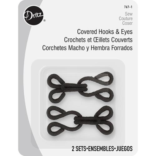 Larged Covered Hooks & Eyes 2ct  (Assorted Colors) -- Dritz
