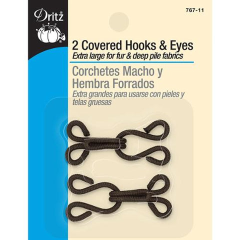 Larged Covered Hooks & Eyes 2ct  (Assorted Colors) -- Dritz