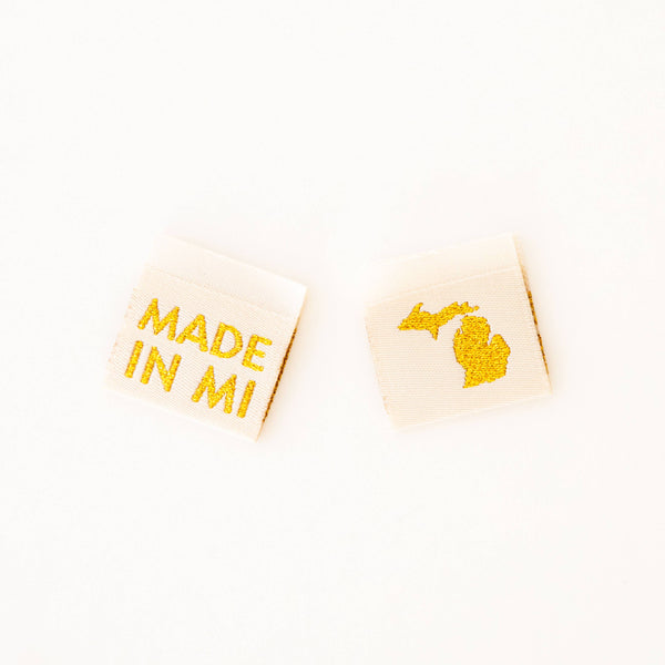 Made in My State Gold Woven Labels
