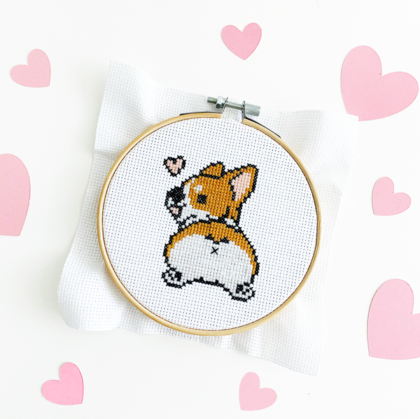 Corgi Butt - DIY Cross Stitch Kit