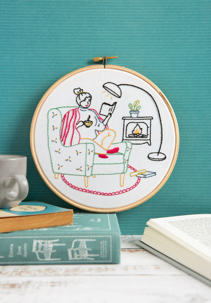 Book Lover Embroidery Kit (Unwind) | Complete Craft Kit