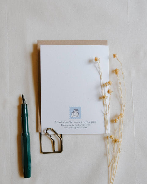 Knitting a Scarf Greeting Card ⚘ with eco clear bag ⚘