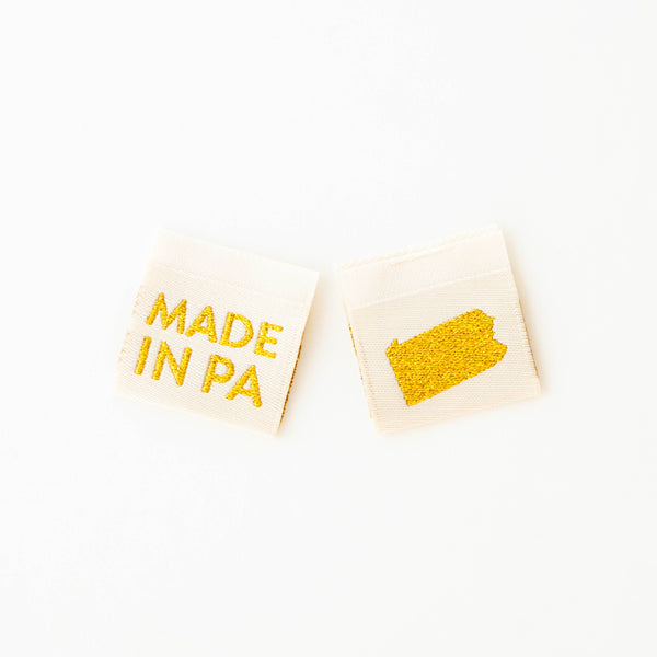 Made in My State Gold Woven Labels