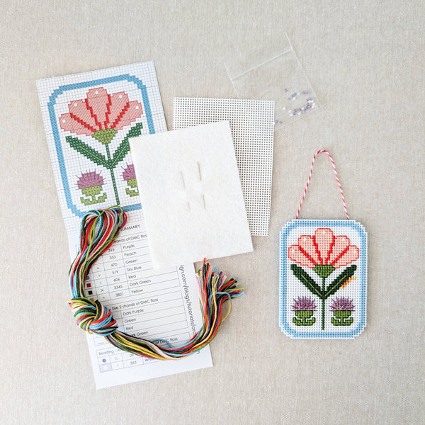 Framed Florals Carnation Cross Stitch Kit