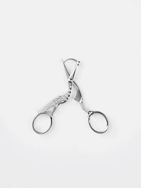Stork Embroidery Scissor Earrings