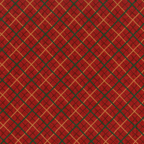Christmas Remembered - Ribbon Plaid - Berry Fabric-- RJR Fabrics