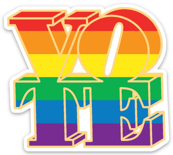 Vote Rainbow Die Cut Sticker