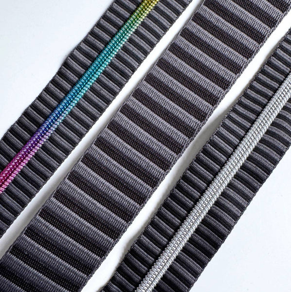 Charcoal Jacquard Woven Stripes Webbing – 1.5" Wide