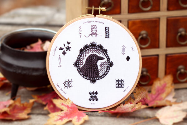 Crow - Embroidery Stitch Sampler