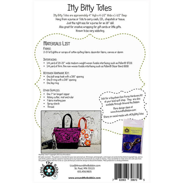 Itty Bitty Totes | Sewing Pattern