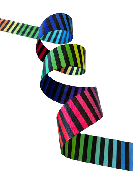Black & Rainbow Stripe - 2in Handle Webbing