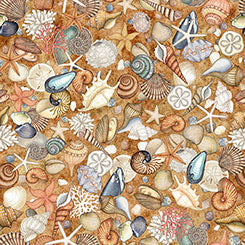 SHELLS IN HONEY -- NAUTICUS -- QT Fabrics