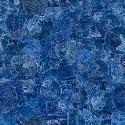 Map Tonal IN NAVY -- NAUTICUS -- QT Fabrics