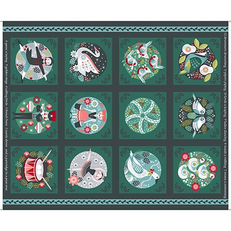 12 DAYS OF CHRISTMAS PANEL --- 12 DAYS OF CHRISTMAS by Julie Lynch -- QT Fabrics