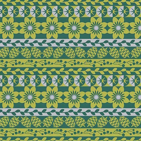 PATTERNED STRIPE in LIME -- 12 DAYS OF CHRISTMAS by Julie Lynch -- QT Fabrics
