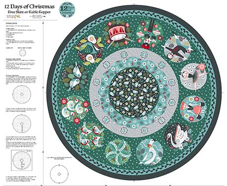 12 DAYS OF CHRISTMAS TREESKIRT PANEL --- 12 DAYS OF CHRISTMAS by Julie Lynch -- QT Fabrics
