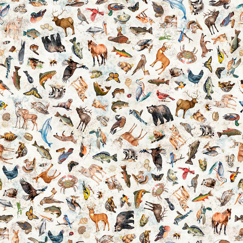 WILDLIFE-oatmeal MID ATLANTIC SHOP HOP 2026 -- All Mid-Atlantic Shop Hop Exclusive Fabric -- QT Fabrics (PREORDER)
