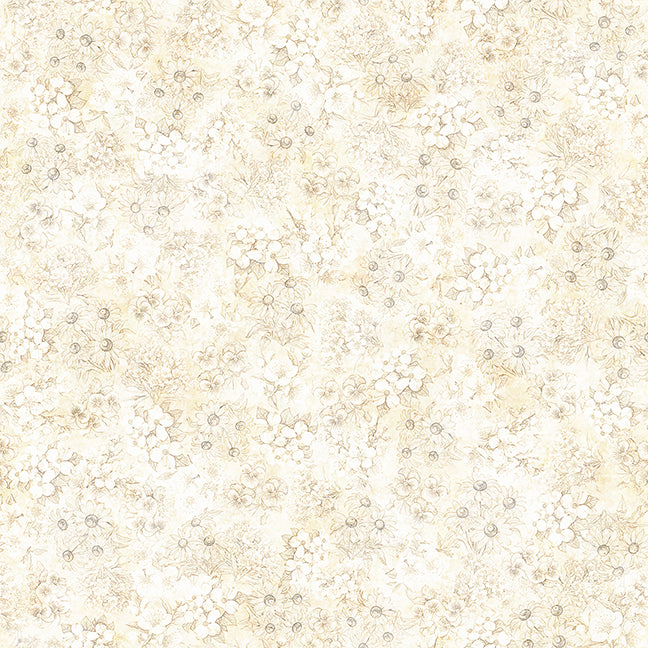TONAL FLOWERS-tan MID ATLANTIC SHOP HOP 2026 -- All Mid-Atlantic Shop Hop Exclusive Fabric -- QT Fabrics (PREORDER)