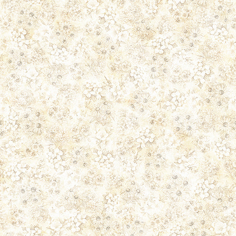 TONAL FLOWERS-tan MID ATLANTIC SHOP HOP 2026 -- All Mid-Atlantic Shop Hop Exclusive Fabric -- QT Fabrics (PREORDER)