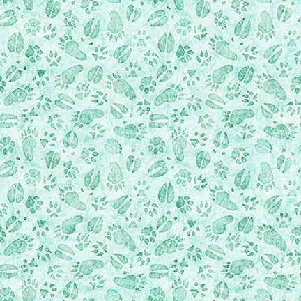 ANIMAL TRACKS-lt turquoise blue MID ATLANTIC SHOP HOP 2026 -- All Mid-Atlantic Shop Hop Exclusive Fabric -- QT Fabrics (PREORDER)
