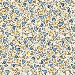 Shark Teeth in Tan -- INTO THE DEEP -- QT Fabrics