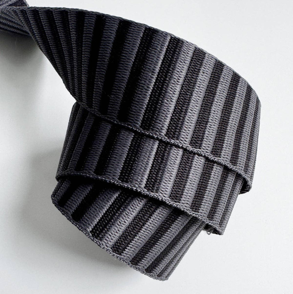 Charcoal Jacquard Woven Stripes Webbing – 1.5" Wide