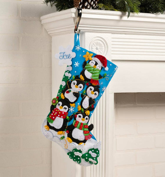 Bucilla ® Seasonal Felt Stocking Kit - Penguin Tree Trimming