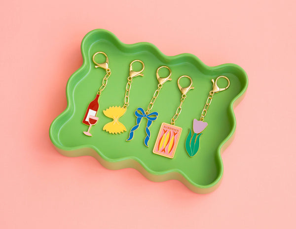 Enamel Bag Charm - Bow