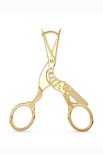 Stork Scissor Earrings in Gold