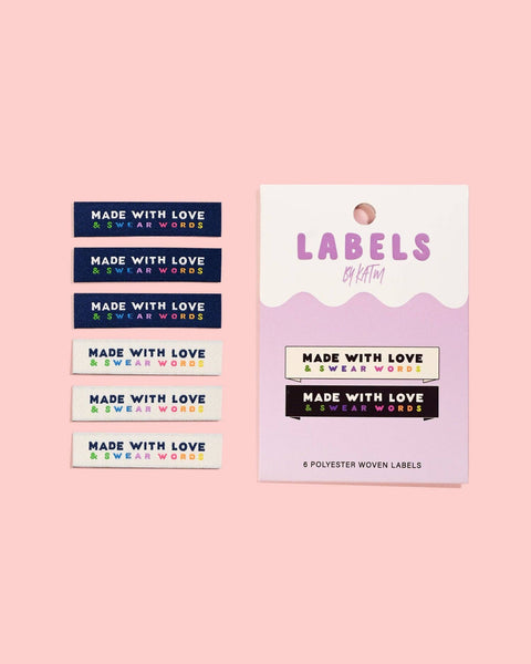 Made With Love & Swear Words Woven Labels | KATM