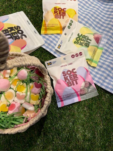 Flowers & Bunnies Swedish Candy Bag 2.8oz Easter