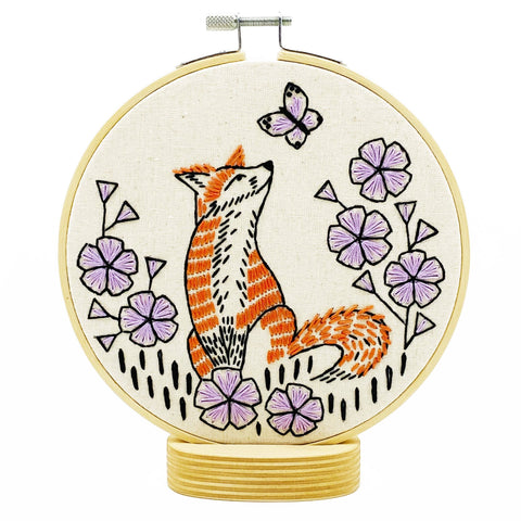 NEW! Fox in Phlox Complete Embroidery Kit