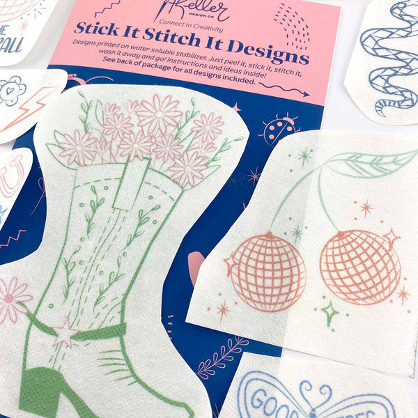Stick It Stitch It Water Soluble Embroidery Patterns-Disco Cowgirl