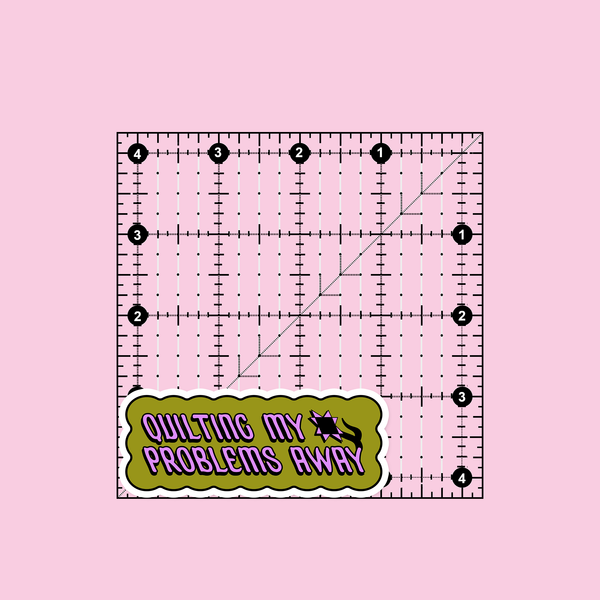 Quilting My Problems Away Sticker