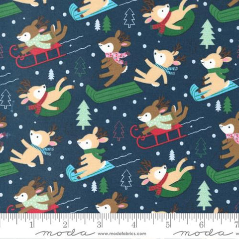 Reindeer Novelty in Navy -- Hello Holidays by Abi Hall for Moda Fabrics