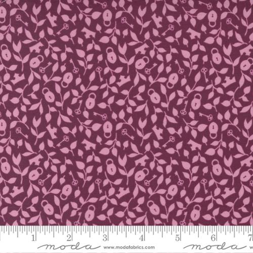Crown and Vines in Boysenberry -- Wild Meadow by Sweetfire Road -- Moda Fabric
