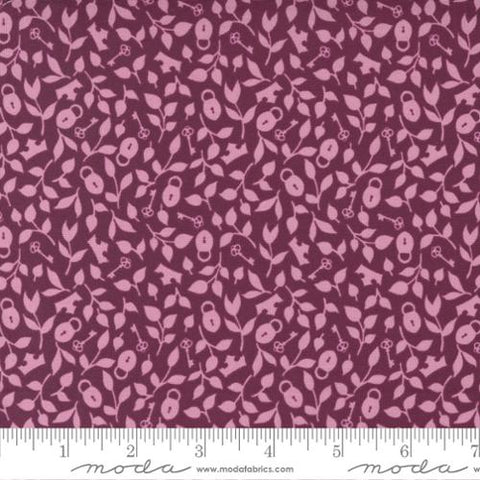 Crown and Vines in Boysenberry -- Wild Meadow by Sweetfire Road -- Moda Fabric