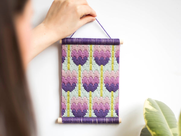 Floral Bargello Kits, Tulips Wall Hanging, Easy Tapestry Kit