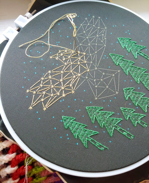 The crow embroidery kit
