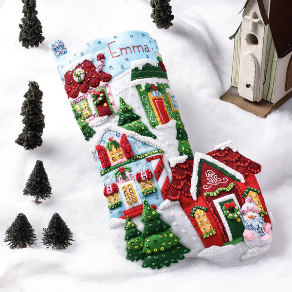 Bucilla ® Seasonal Felt Stocking Kit - Christmas Town