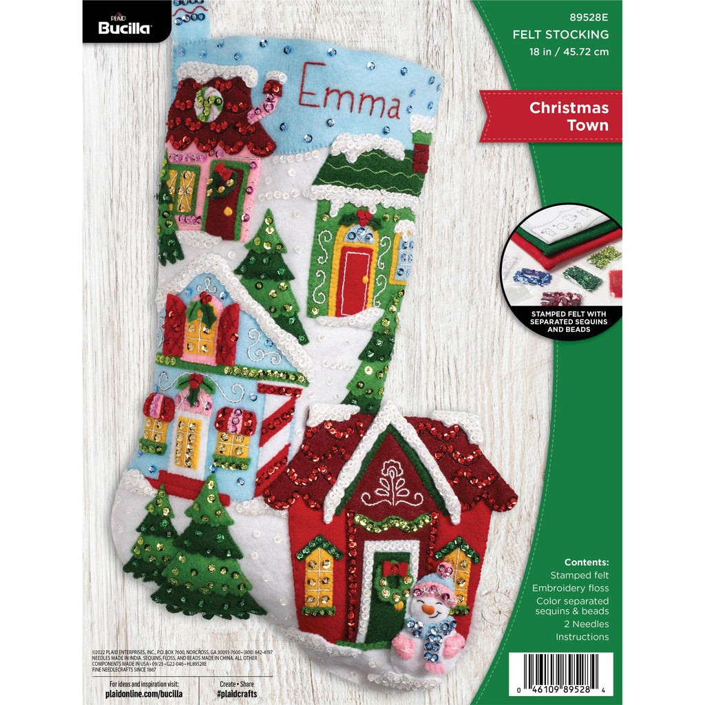 Bucilla ® Seasonal Felt Stocking Kit - Christmas Town