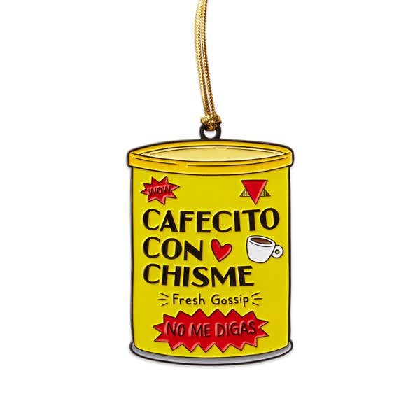 Cafecito con Chisme Enamel Holiday Ornament