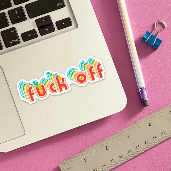 Fuck Off (Rainbow) Die Cut Sticker